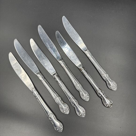 Easterling Valhalla Dinner Butter Knife Stainless Vintage Korea Set of 6 1950s - Picture 2 of 4